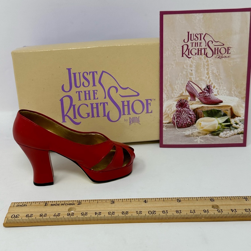 Vintage Just The Right Shoe by Raine New In Box 1998 Ravishing Red 25001 B6